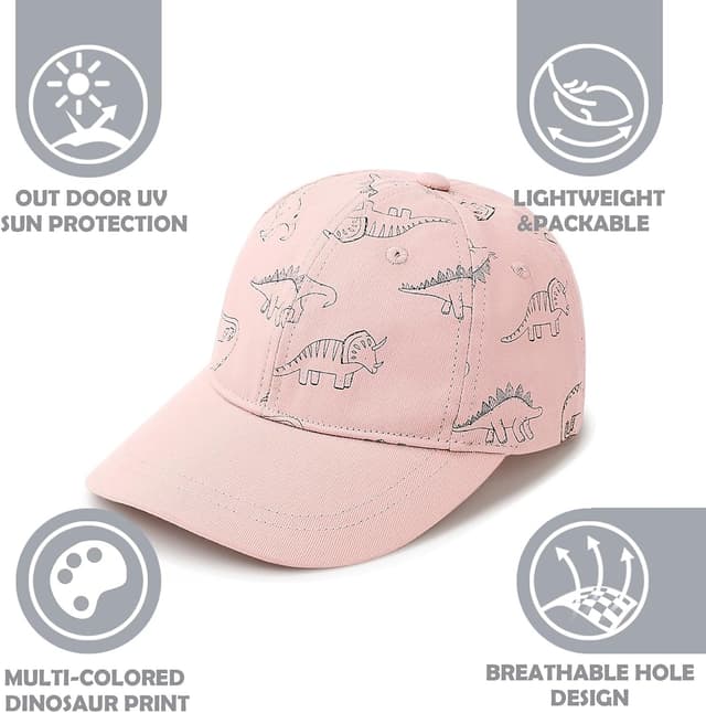 Detalle 2 de DRESHOW Gorra de béisbol para niños Dinosaurio