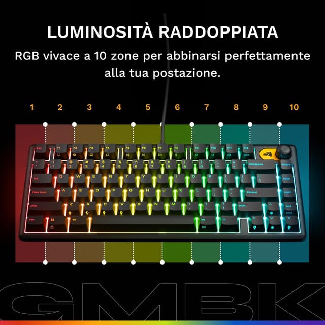 Thumbnail 2 de GLORIOUS GMBK 75% tastiera gaming RGB 10 zone