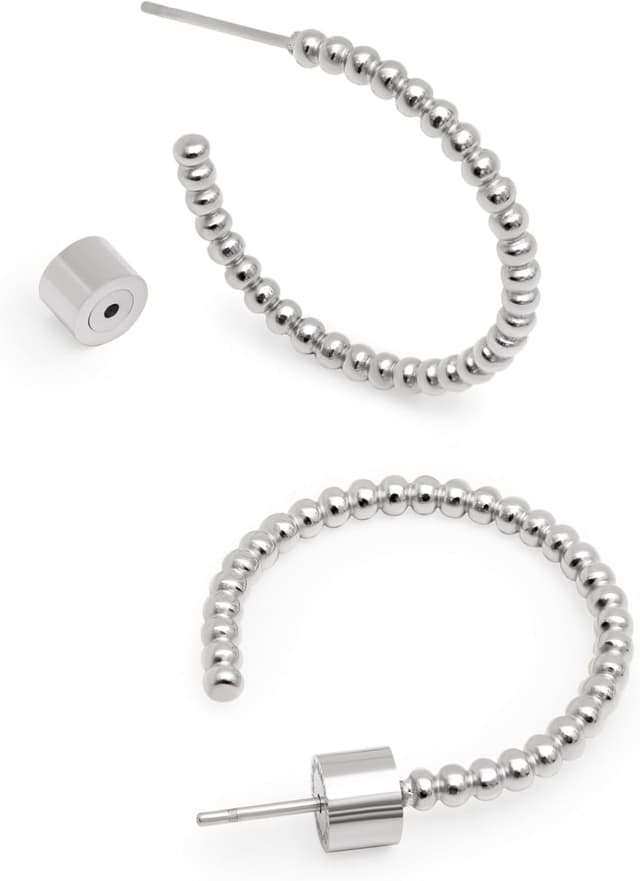 Detalle de SINGULARU Pebble Dots M pendientes de acero 👩🎤