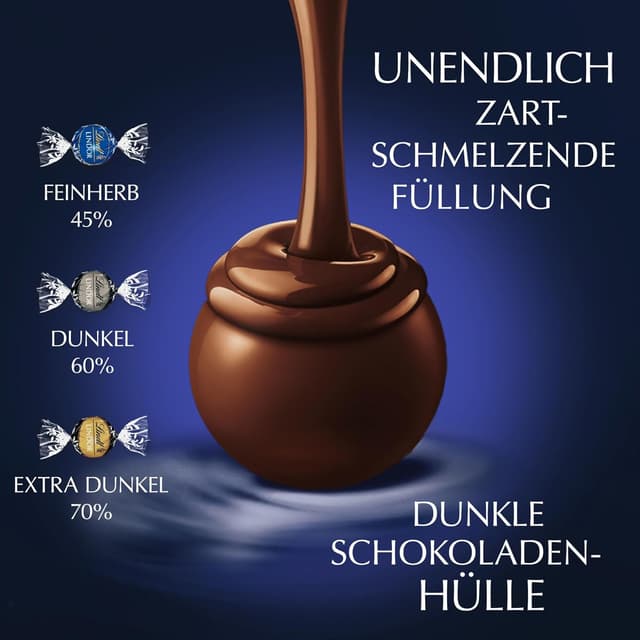 Detalle de Lindt LINDOR Schokoladen Kugeln Dunkel 1 kg