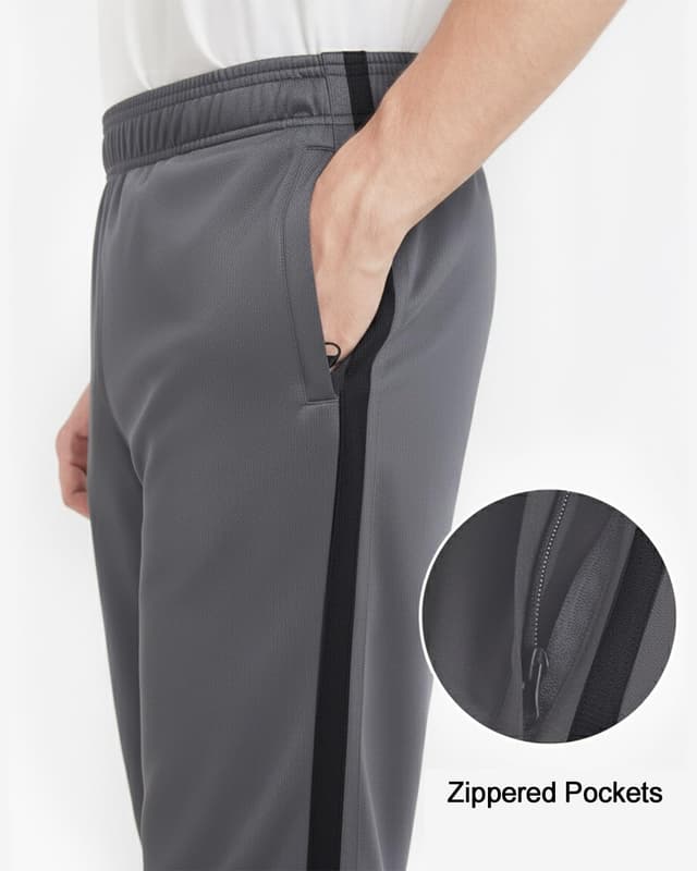 Detalle de Zylioo Tall Mens Track Pants with Side Stripe extra-long joggers and zip pockets