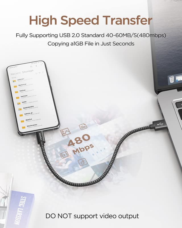 Detalle 2 de CLEEFUN 5-Pack 30cm USB C cable