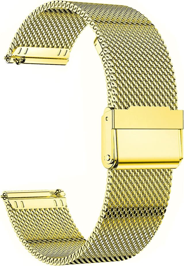 Detalle de MUENShop 20mm Quick-Release Stainless Steel Mesh Watch Strap (Compatible with Samsung Galaxy Watch 3/Active 2 and more)