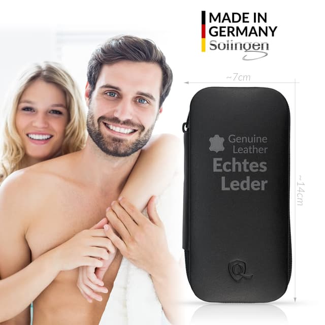 Detalle 2 de marQus Solingen Maniküre-Set Herren & Damen, 7-teilig mit Nagelzange und Leder-Etui