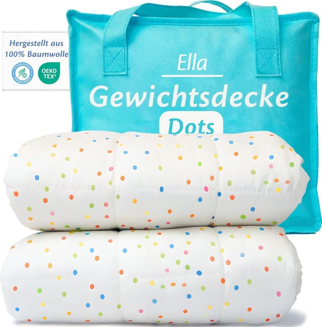 Detalle de Ella Gewichtsdecke Kinder 2,4 kg (90x120 cm) – Therapiedecke für Stressabbau und Angstzustände