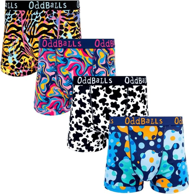 Thumbnail 6 de OddBalls Men’s Boxers 4 Pack – Patterned Cotton Boxer Briefs