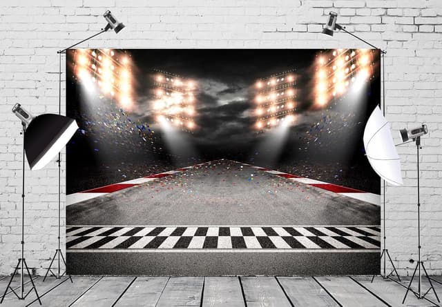 Detalle de BELECO 1.5m x 1m Fabric Racing Backdrop for Motorsport Photo Setups