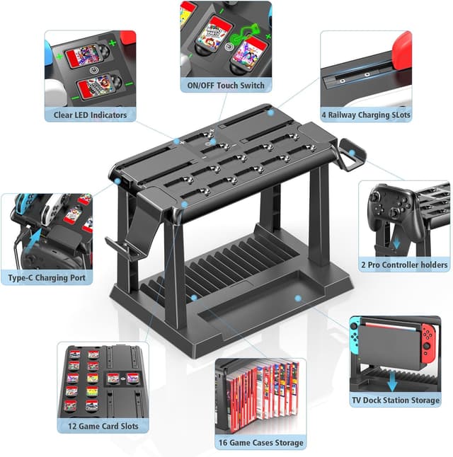 Detalle 2 de Tokluck Switch Storage Tower Charging Dock