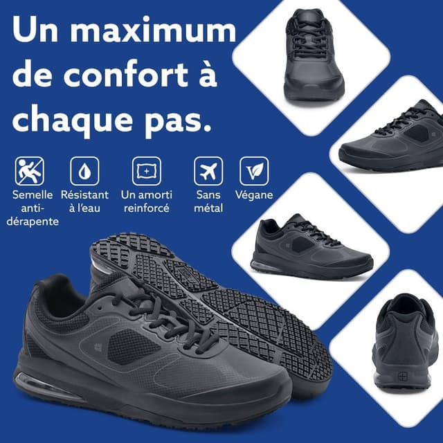 Detalle 2 de Shoes for Crews Revolution II – Baskets de travail antidérapantes pour femmes, confort respirant et déperlant