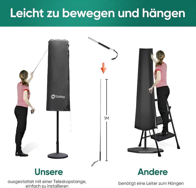 Detalle 1 de Custodia doppio ombrello Sekey 165×50/62 cm