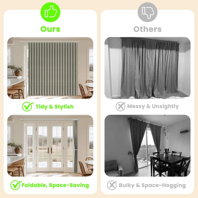 Thumbnail 1 de AJAZZ 100% Blackout Accordion Door Curtain 98"x106"