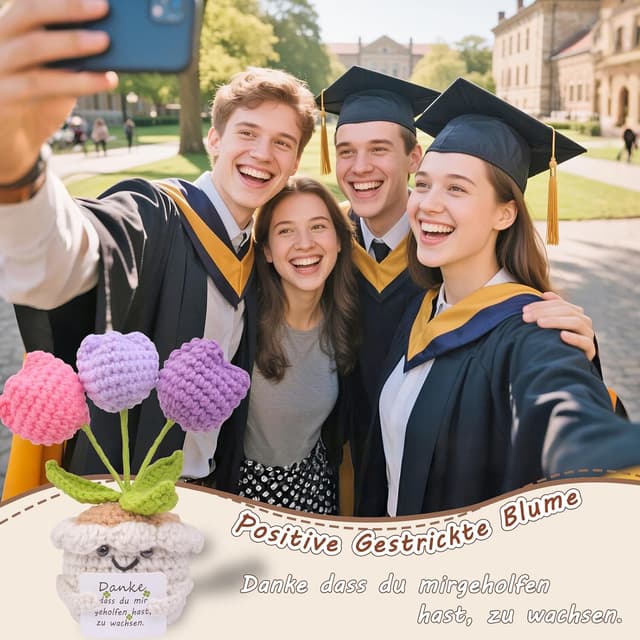 Detalle 2 de Vergissmeinnicht-Blume Pocket Hug als Glücksbringer