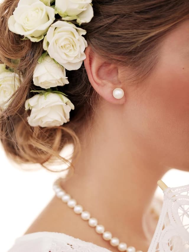 Detalle 2 de Süßwasserperlen Perlenohrringe 5–10 mm