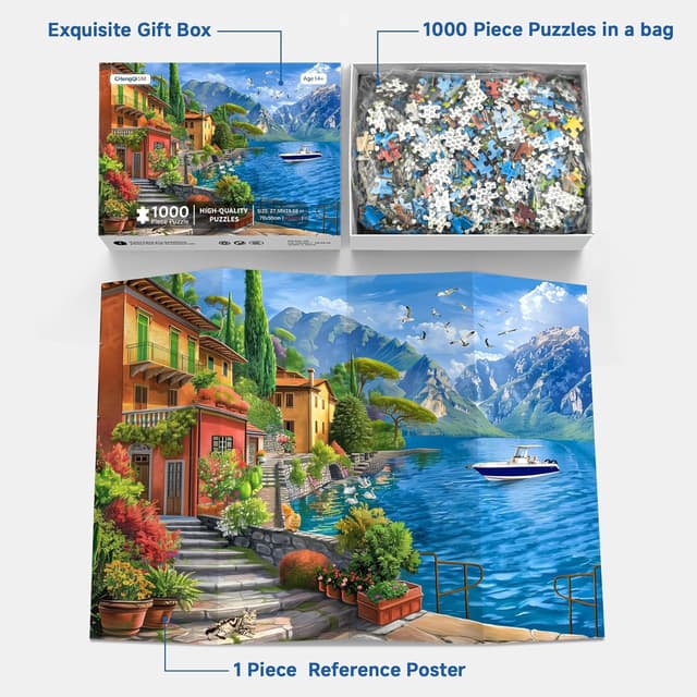 Detalle 2 de Puzzle 1000 Teile Seenlandschaft, 70 x 50 cm