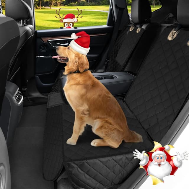 Detalle de Angooni Auto Hundedecke Rücksitz mit Isofix – Hundeschutz für Rückbank (135 × 120 cm) wasserfest & rutschfest
