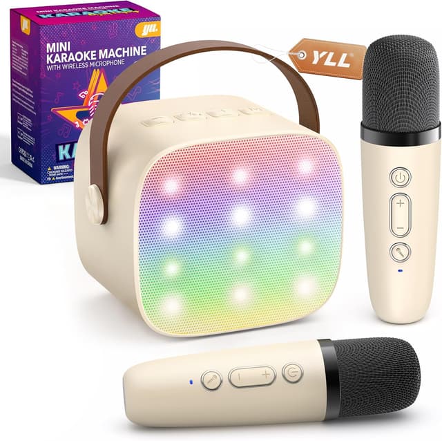Detalle de YLL Mini Karaoke Machine 2 Wireless Mic