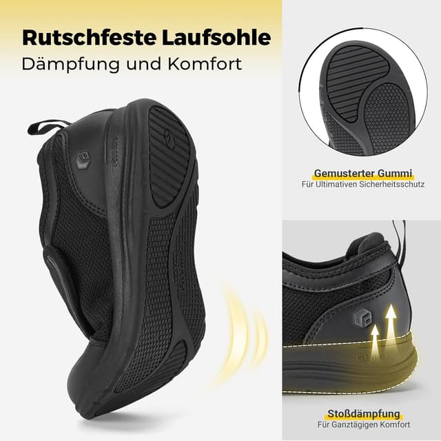 Detalle de FitVille Extra Weit Senioren Hausschuhe für Damen mit Klettverschluss – Gesundheitsschuhe bis Gr. 42,5