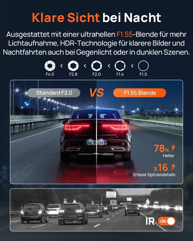 Thumbnail 2 de 70mai A800SE Dashcam Front+Rück 4K HDR