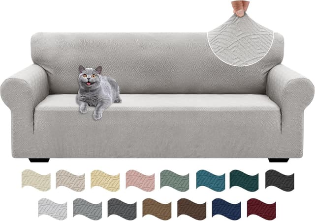 Detalle de Ystyle Copridivano 3 posti con braccioli Silver Grigio, super elasticizzato antiscivolo antigraffio