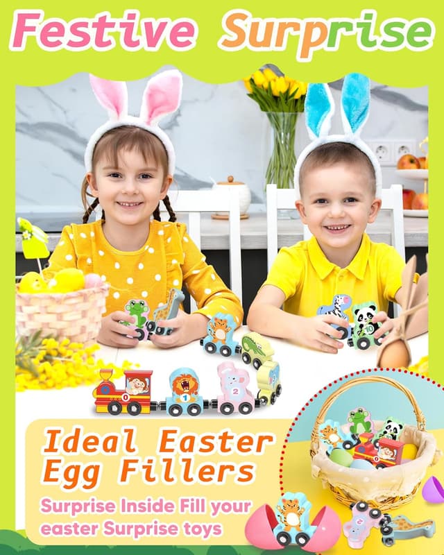 Thumbnail 5 de 11-Pc Magnetic Train Set Montessori