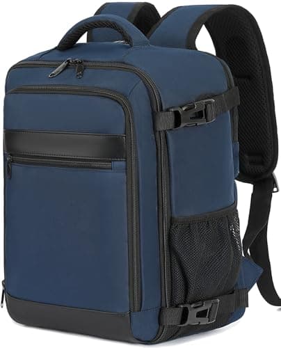 Detalle de KLOSTAIN Mochila de cabina de avión 45x36x20 cm y 30 L para portátil de 15,6" (azul oscuro)