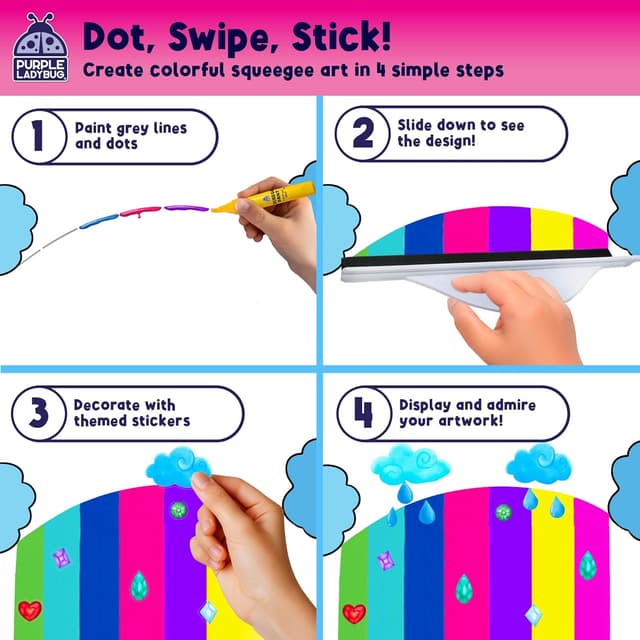 Detalle de Squeegee painting kits Unicorn 10 paints