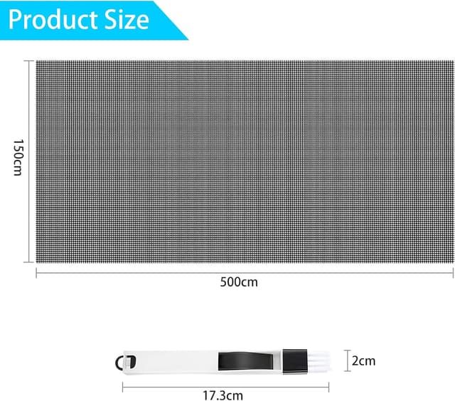 Detalle 2 de Fillis Moustiquaire de fenêtre 150x500 cm noir