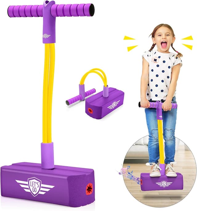 Detalle de Toyzey foam pogo sticks for girls and boys aged 3–12 with built-in squeaking sound
