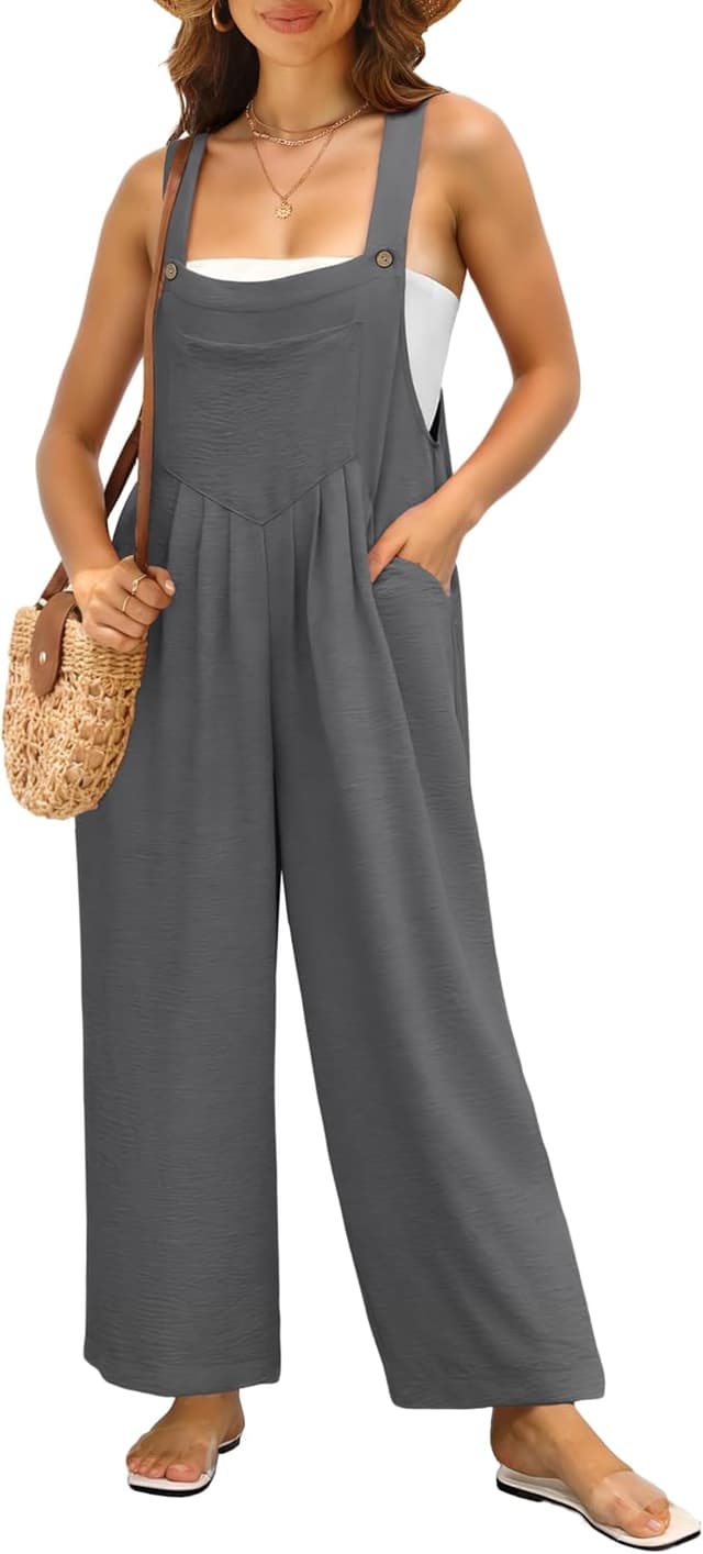 Thumbnail 6 de IWOLLENCE Damen-Latzhose Sommer mit verstellbaren Trägern und Holzknöpfen