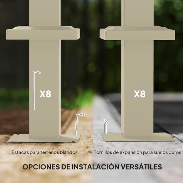 Thumbnail 5 de Outsunny Pérgola 3x3 m techo retráctil