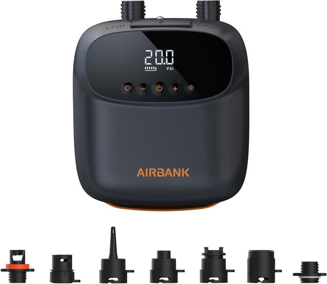 Detalle de AIRBANK The Puffer Pro : pompe à air électrique SUP rechargeable à double étage (avec arrêt automatique)