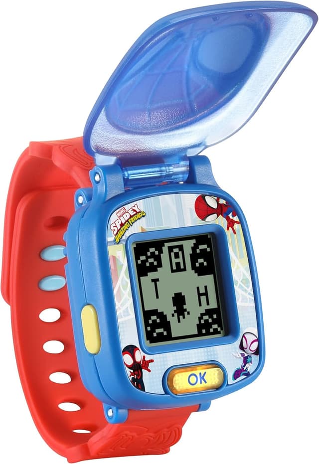 Detalle 2 de VTech Spidey Learning Watch (Spidey and His Amazing Friends) – Interactive time-telling clock toy for ages 2–5, red