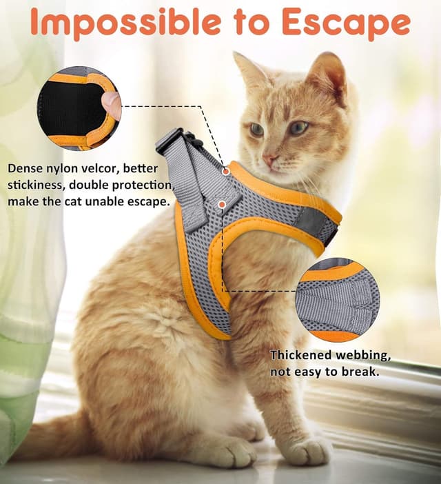 Detalle 2 de FAYOGOO cat harness and lead set escape-proof (large adult, step-in) with adjustable vest