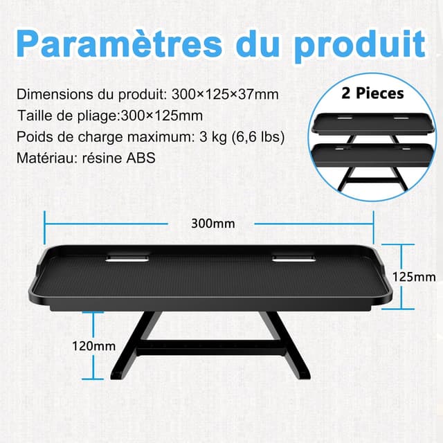 Detalle de JXMTSPW : étagère supérieure pour TV et écrans (2 pièces) en ABS