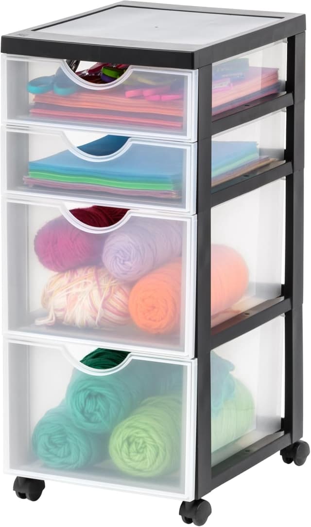 Detalle de Iris Ohyama DDDC-322 Rollcontainer mit 4 Schubladen