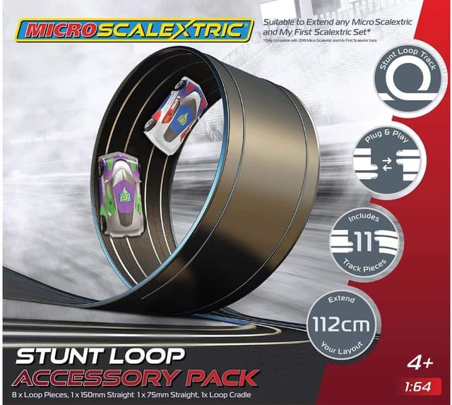 Detalle de Micro Scalextric Stunt Extension Pack – Stunt Loop track accessory (11 pieces) to extend layouts by 112cm