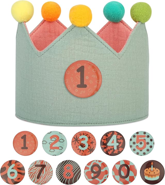 Imagen de URAQT Corona Cumpleaños Infantil reversible en OfertitasTOP