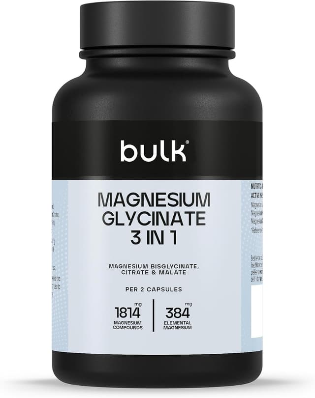 Detalle de Bulk Magnesium 3-in-1 Komplex – 900 mg Dreifach-Komplex mit Bisglycinat, Citrat & Malat, 90 Tabletten (vegan)