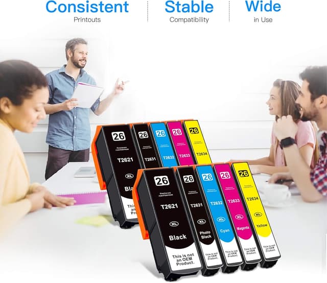 Detalle de LxTek 26XL Compatible Replacement Ink Cartridges Multipack (10 cartridges)