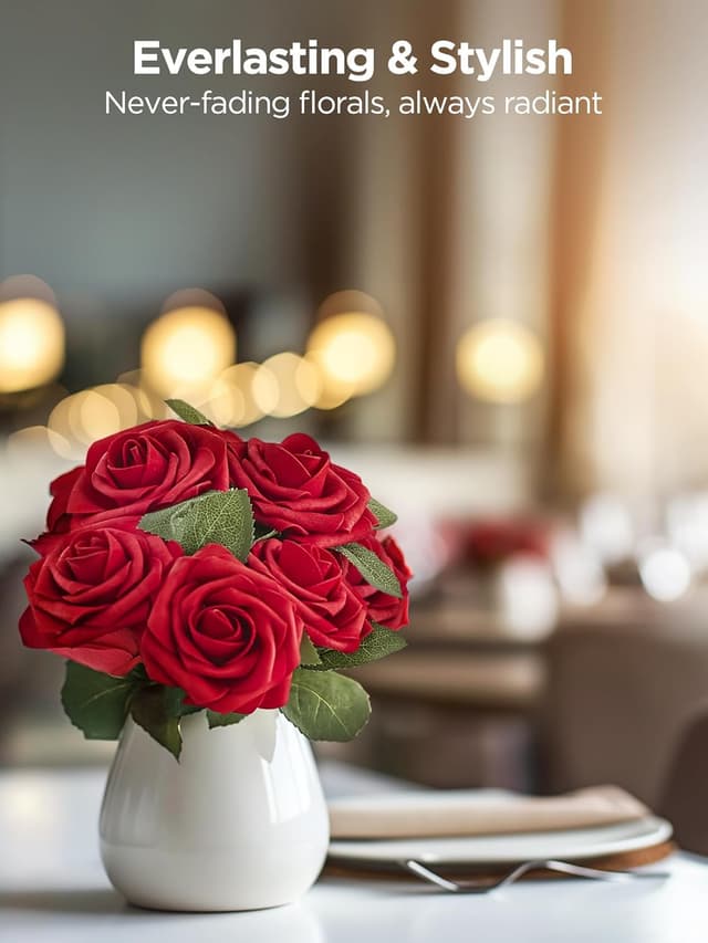 Thumbnail 6 de InnoGear 50-Piece Dark Red Foam Roses for Décor