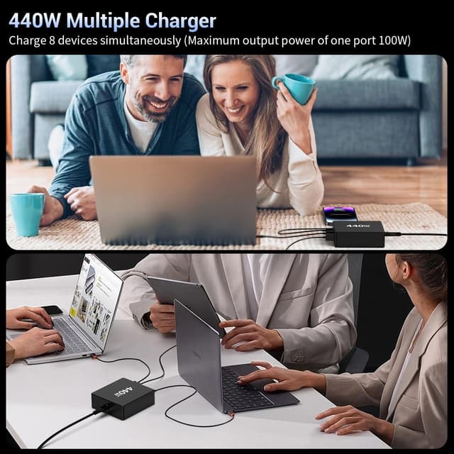 Detalle 2 de FINIBO 440W 8‑Port GaN USB C Charger