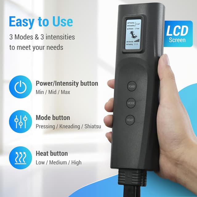 Detalle 2 de COMFIER Beinmassagegerät mit Kompression & Wärme für Waden, Knie und Fuß – 3 Heizstufen, 3 Intensitäten