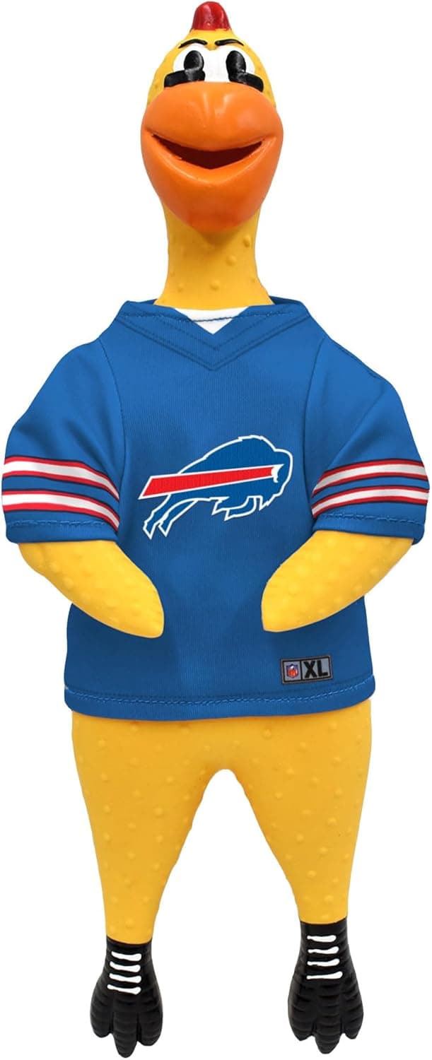 Detalle de Littlearth NFL Rubber Chicken (Officially Licensed Teams) Pet-Safe Team Jersey Squeeze Toy