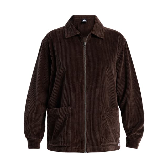 Detalle de Quiksilver Payarawa: camisa de mujer de pana con cremallera y look vintage