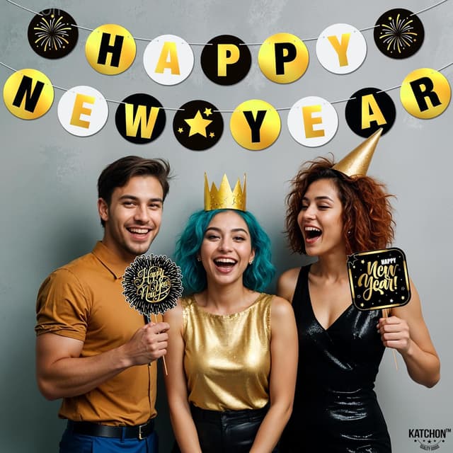 Thumbnail 5 de KatchOn Shiny Happy New Year Banner 10 ft 🎉