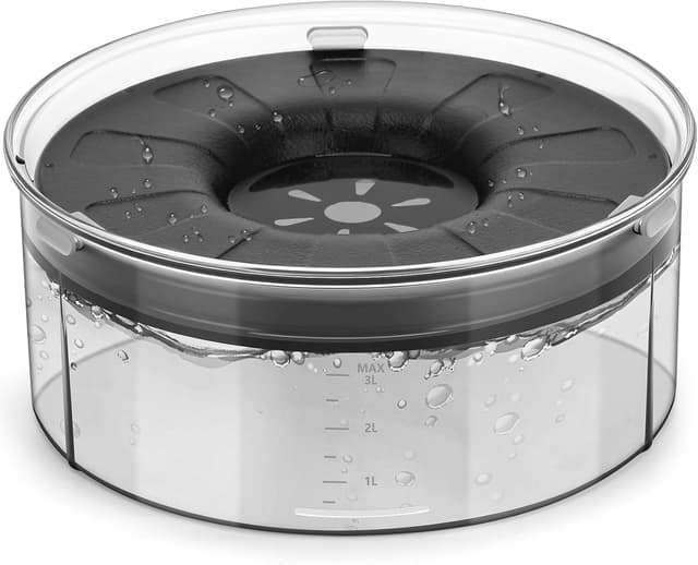 Detalle de PETTOM Non Spill Dog Water Bowl 3L (Grey) – Splash-free, Slow Drink Design