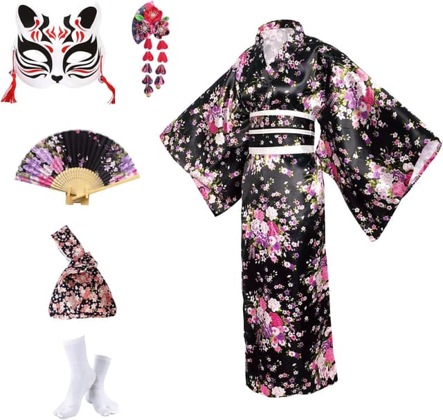 Imagen de Conjunto Yukata Kimono Mujer 115 cm en OfertitasTOP