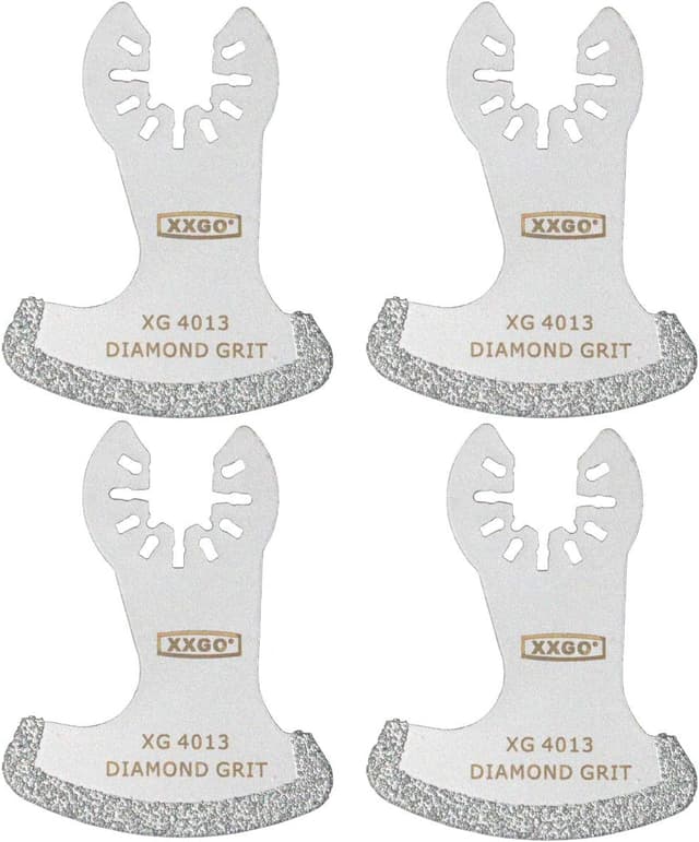 Detalle de XXGO 4pc Diamond Multi Tool Blades for Grout Removal, Plaster & Mortar Cleanup (Compatible with Bosch / Dremel / Fein / Makita & more)