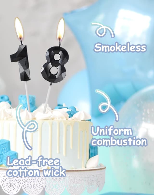 Thumbnail 1 de Yiran Black 55th Birthday Candles