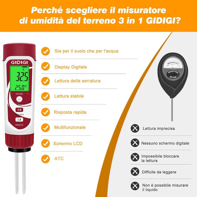 Thumbnail 4 de Misuratore di umidità terreno 3 in 1